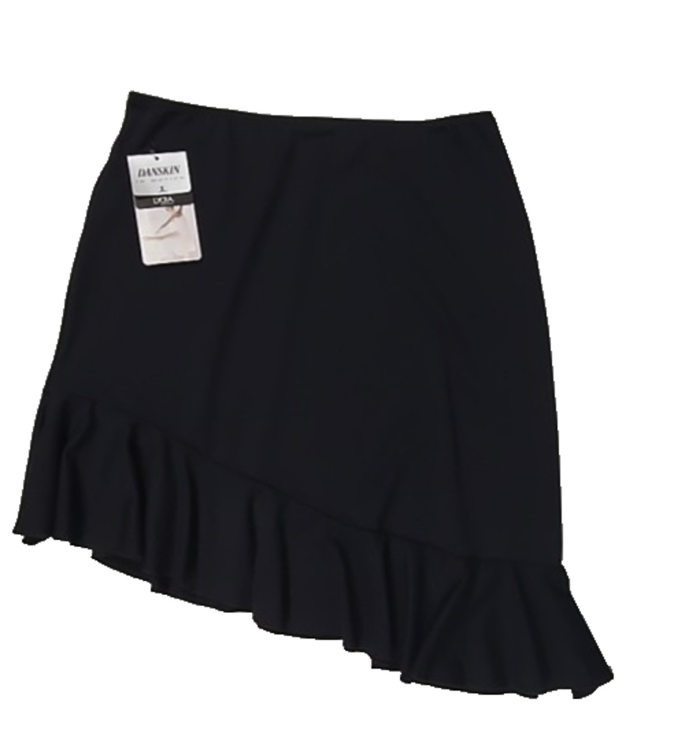 Danskin In Motion Vintage Womens Dance Asymmetric Skirt Black Size M NWT